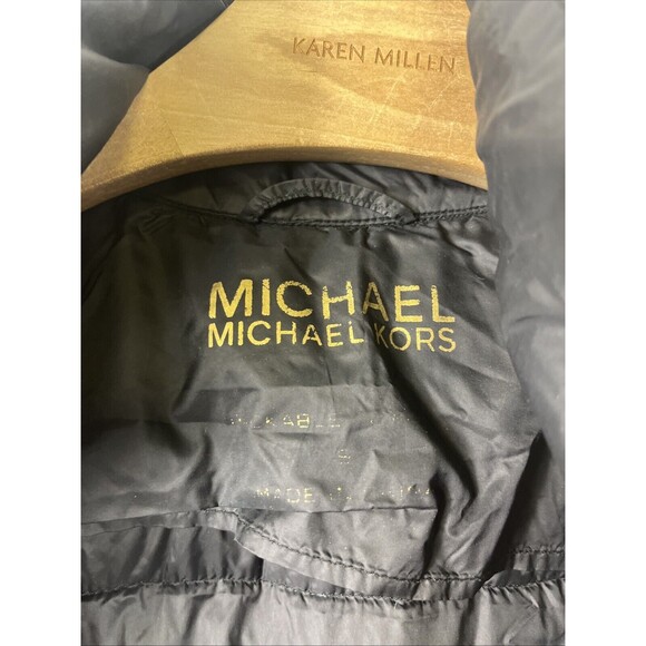 Michael Kors Womens Jacket Sz S Black Packable Down Quilted Nylon Zip Front - Picture 4 of 9
